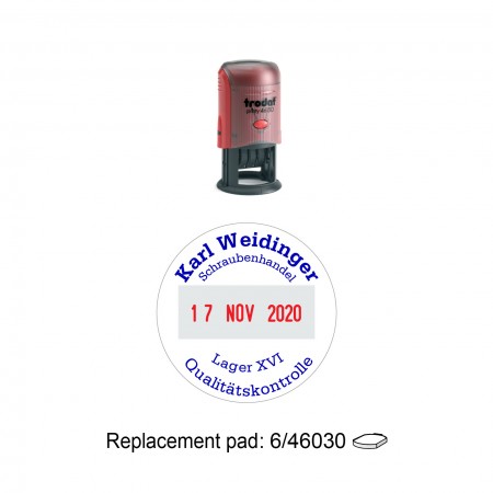 Trodat 46130 Self Inking Stamps 30mm, Date 3mm